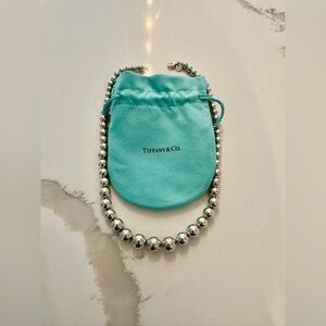Authentic Tiffany & Co Sterling Silver 925 Rounded Ball Necklace.